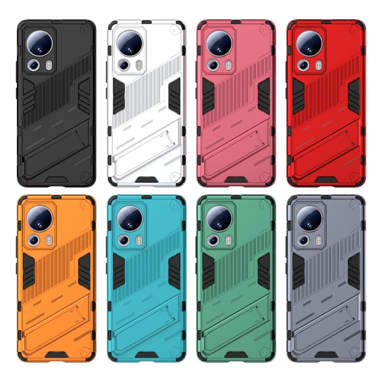 For Xiaomi 13 Lite Punk Armor 2 in 1 PC + TPU Shockproof Phone Case with Holder(Red) - free shipping - PMC TechLife - Order now!