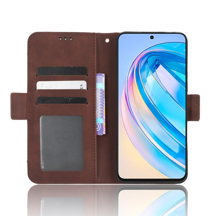 For Honor X8a Skin Feel Calf Texture Card Slots Leather Phone Case(Brown) - Honor Cases by PMC Jewellery | Online Shopping South Africa | PMC Jewellery