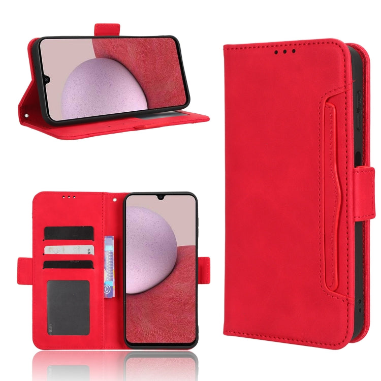 For Samsung Galaxy A24 4G Skin Feel Calf Texture Card Slots Leather Phone Case(Red) - Galaxy Phone Cases by PMC TechLife | Online Shopping South Africa | PMC TechLife | Buy Now Pay Later Mobicred
