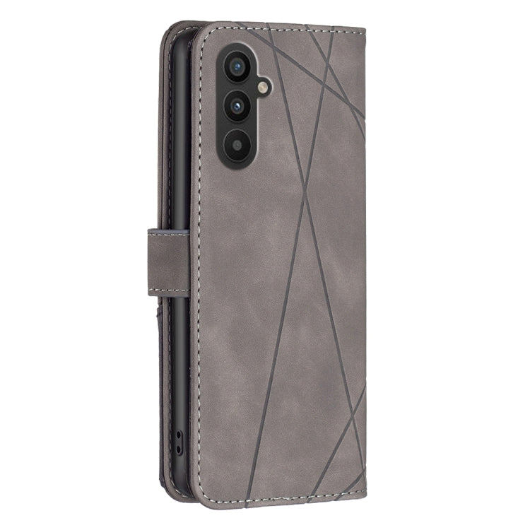 For Samsung Galaxy A24 4G Magnetic Buckle Rhombus Texture Leather Phone Case(Grey) - free shipping - PMC TechLife - Order now!