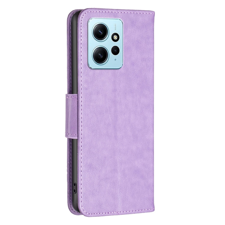 For Xiaomi Redmi Note 12 4G Global Two Butterflies Embossing Leather Phone Case(Purple) - free shipping - PMC TechLife - Order now!