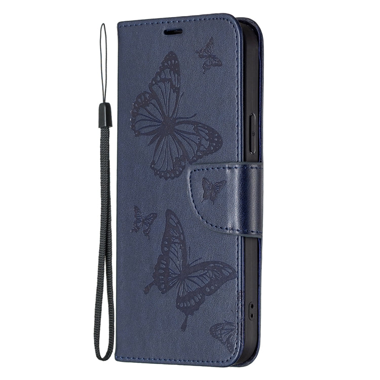 For Xiaomi Redmi Note 12 4G Global Two Butterflies Embossing Leather Phone Case(Blue) - free shipping - PMC TechLife - Order now!