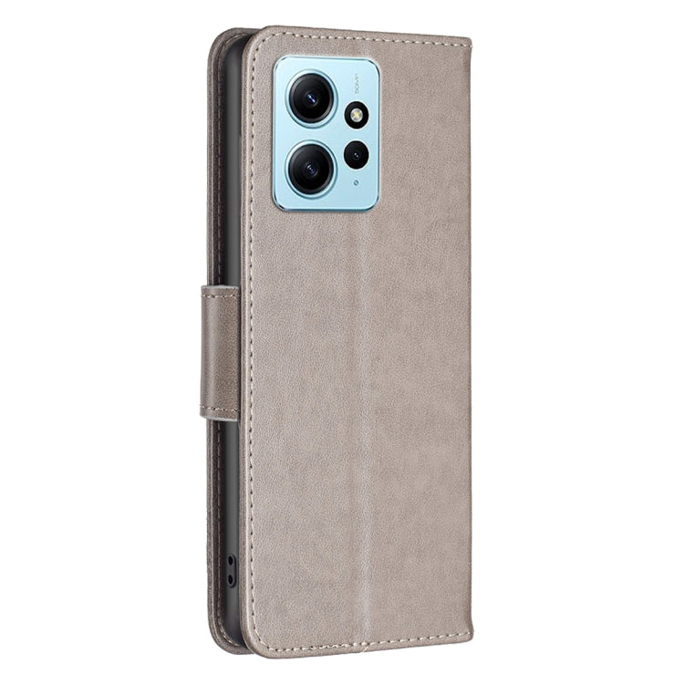 For Xiaomi Redmi Note 12 4G Global Two Butterflies Embossing Leather Phone Case(Grey) - free shipping - PMC TechLife - Order now!
