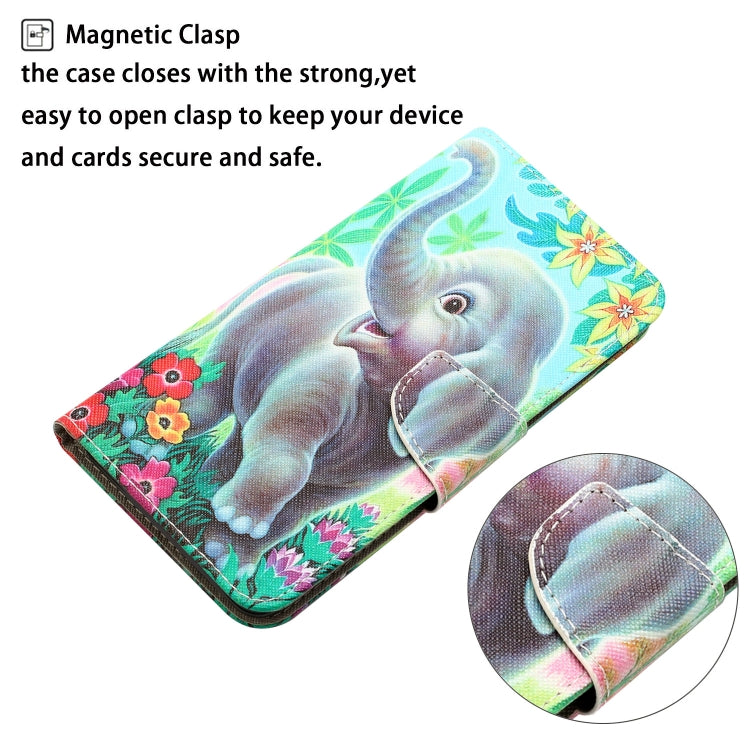 For Xiaomi Redmi Note 12 5G Global/Poco X5 Colored Drawing Leather Phone Case(Elephant) - free shipping - PMC TechLife - Order now!