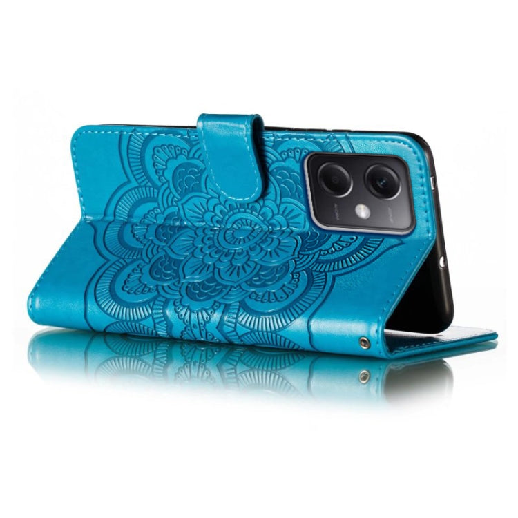 For Xiaomi Redmi Note 12 5G Global Sun Mandala Embossing Pattern Phone Leather Case(Blue) - free shipping - PMC TechLife - Order now!