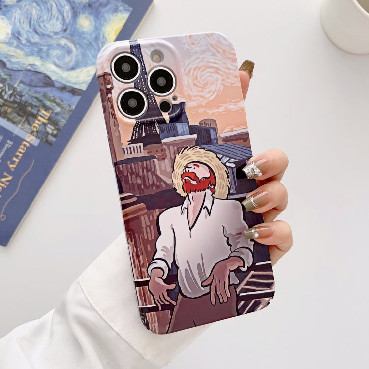 For iPhone 13 Pro Precise Hole Oil Painting Glossy PC Phone Case(Tower) - iPhone 13 Pro Cases by PMC TechLife | Online Shopping South Africa | PMC TechLife