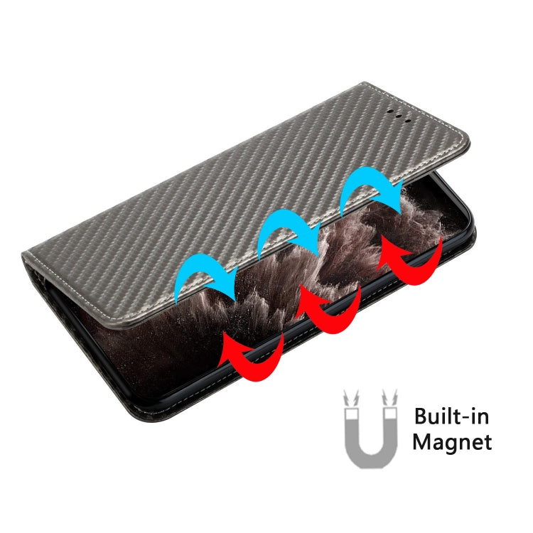 For Xiaomi Redmi Note 12 4G Global Carbon Fiber Texture Magnetic Flip Leather Phone Case(Grey) - free shipping - PMC TechLife - Order now!