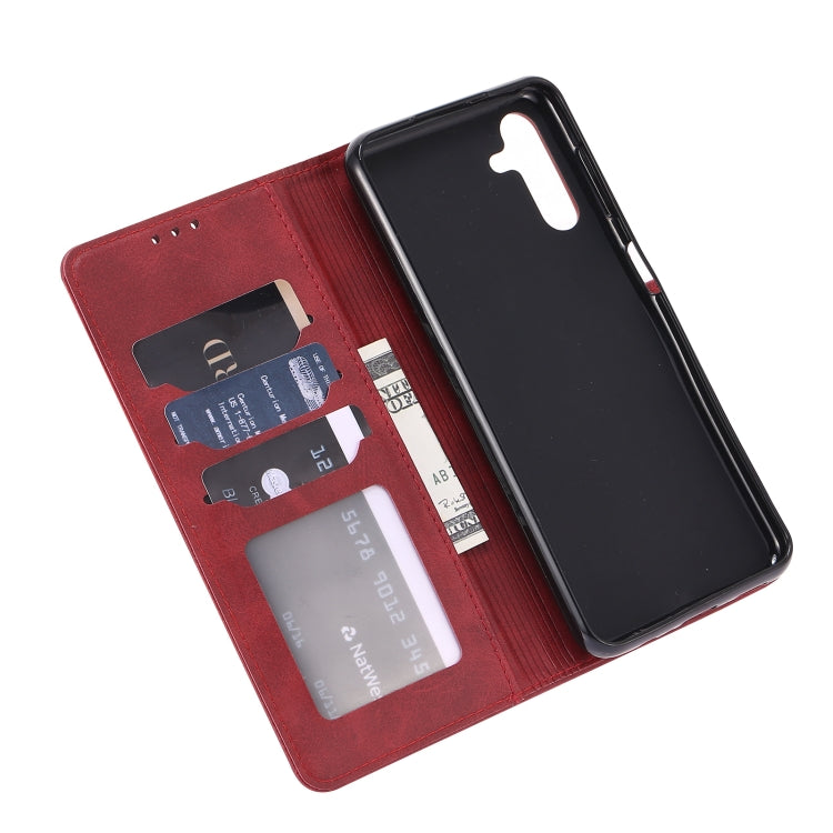 For Samsung Galaxy A34 5G Embossed Happy Cat Pattern Flip Leather Phone Case(Red) - free shipping - PMC TechLife - Order now!