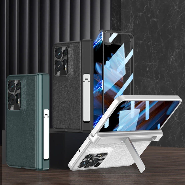 For OPPO Find N2 GKK Magnetic Hinge Flip Leather Phone Case with Holder(Green) - free shipping - PMC TechLife - Order now!