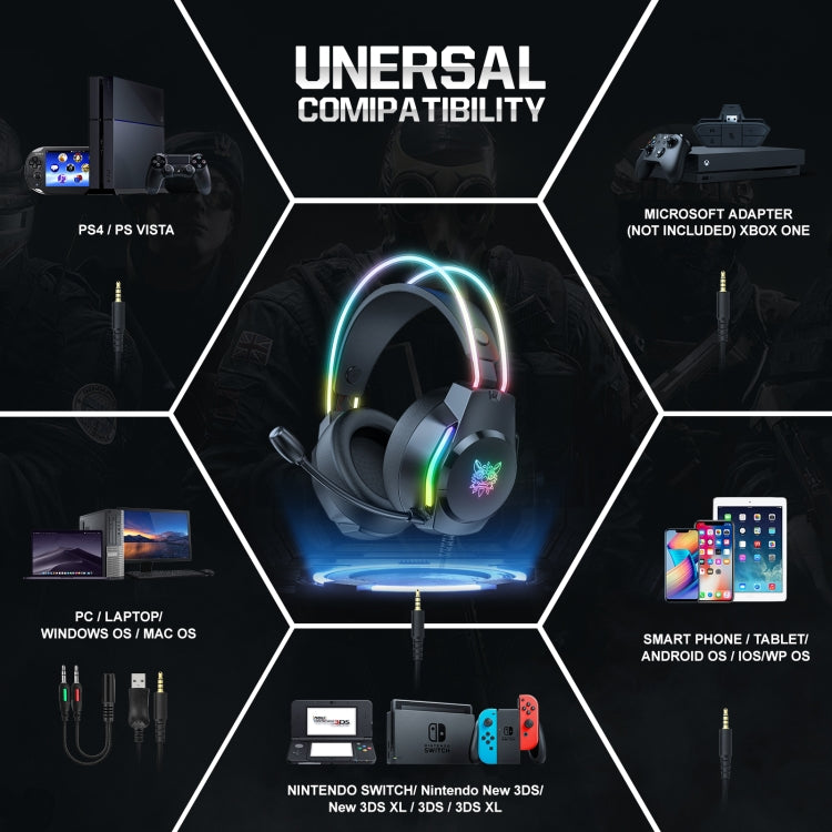 X26 USB+3.5mm RGB Wired Gaming Headset(Black) - Multimedia Headset by PMC TechLife | Online Shopping South Africa | PMC TechLife
