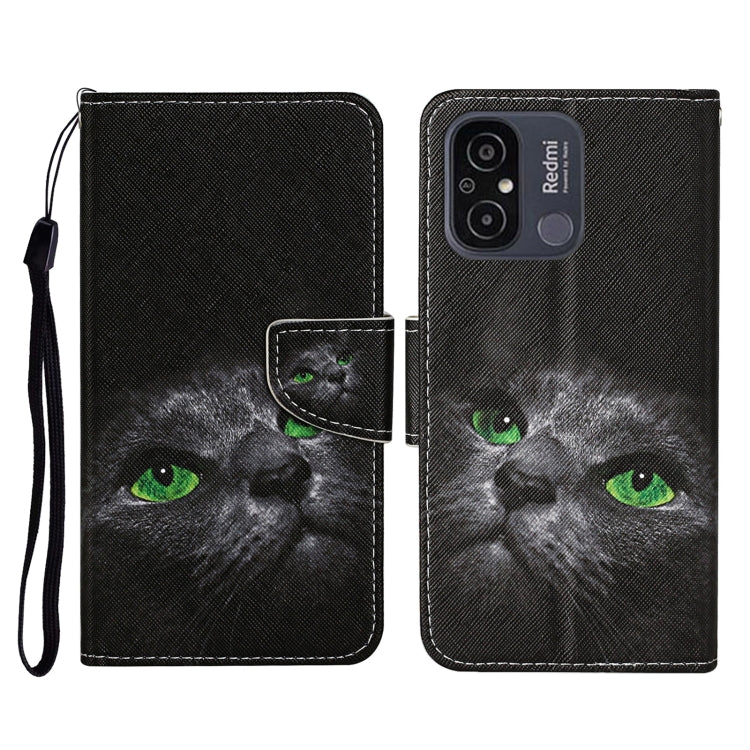 For Xiaomi Redmi 12C Colored Drawing Pattern Flip Leather Phone Case(Black Cat) - free shipping - PMC TechLife - Order now!