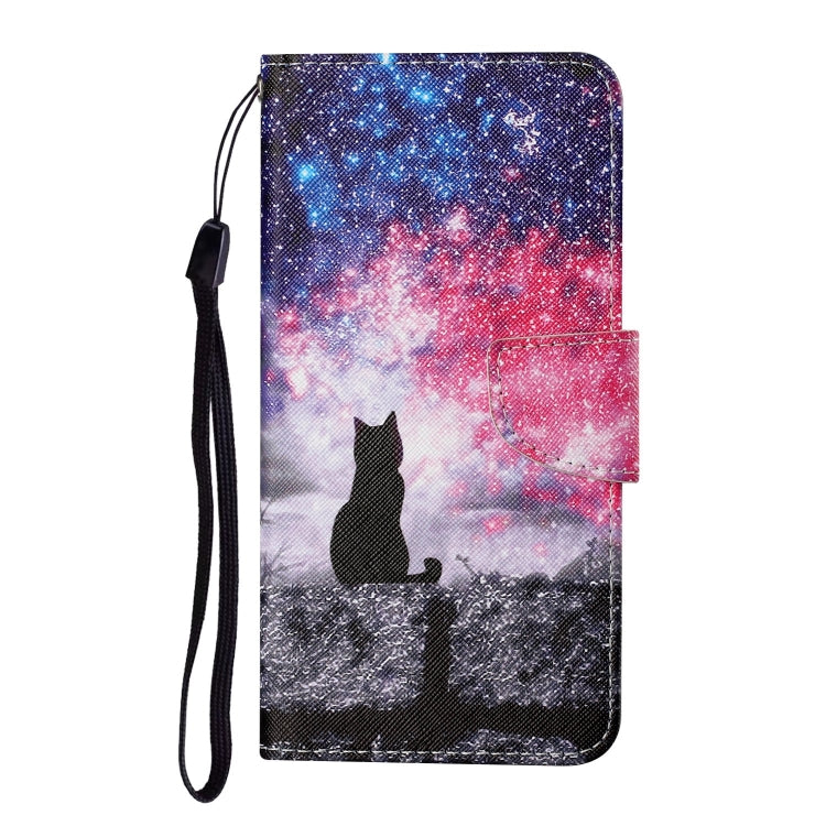 For Xiaomi Redmi 12C Colored Drawing Pattern Flip Leather Phone Case(Star Sky Cat) - free shipping - PMC TechLife - Order now!