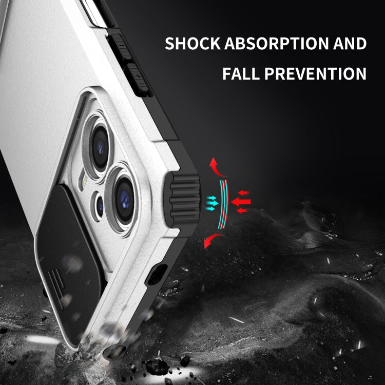 For Xiaomi Redmi Note 12 5G / Poco X5 Stereoscopic Holder Sliding Camshield Phone Case(White) - free shipping - PMC TechLife - Order now!