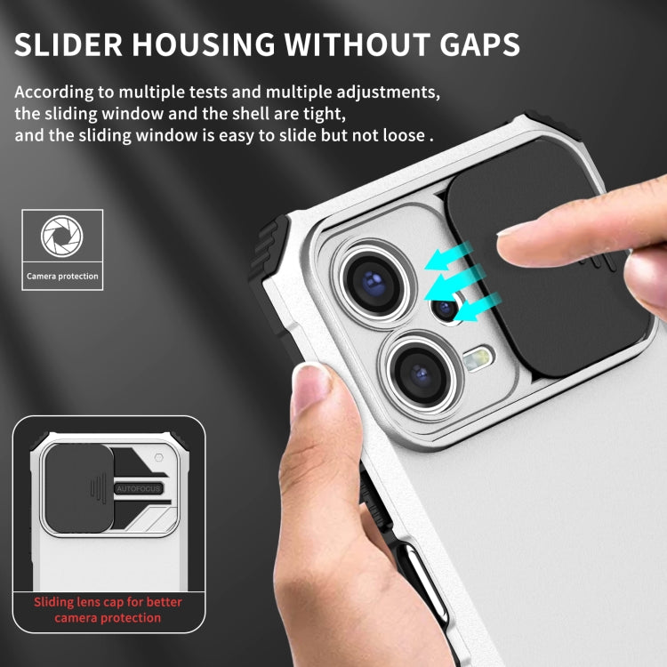 For Xiaomi Redmi Note 12 5G / Poco X5 Stereoscopic Holder Sliding Camshield Phone Case(White) - free shipping - PMC TechLife - Order now!