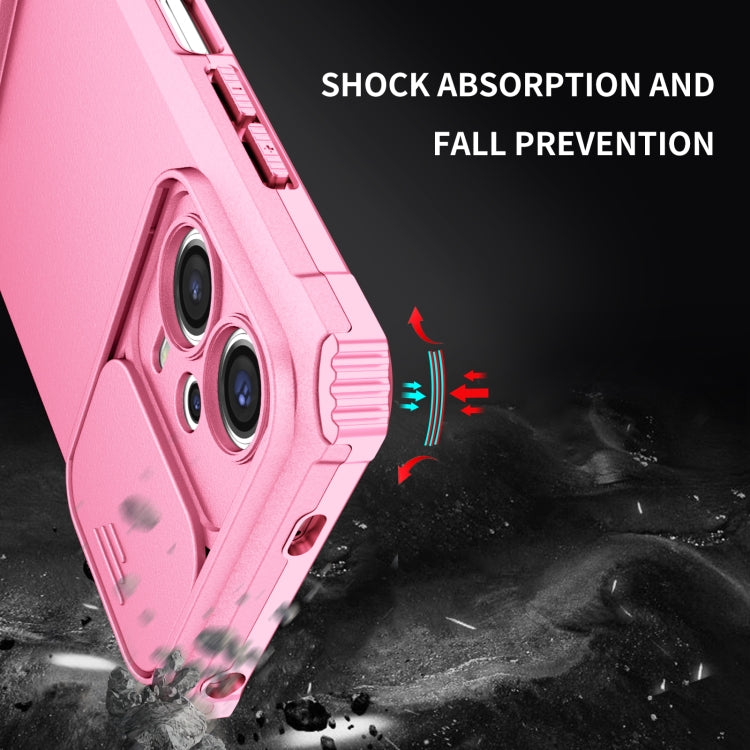For Xiaomi Redmi Note 12 5G / Poco X5 Stereoscopic Holder Sliding Camshield Phone Case(Pink) - free shipping - PMC TechLife - Order now!