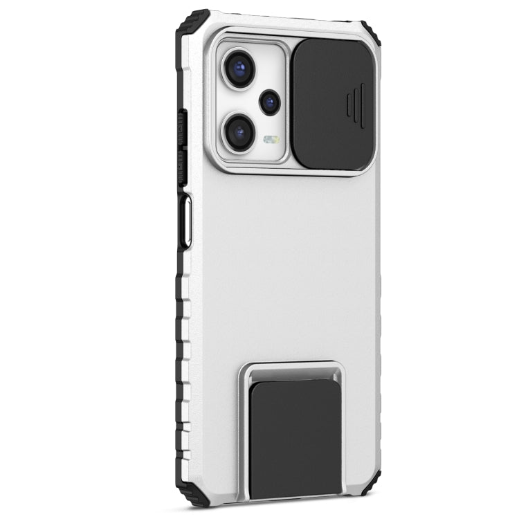 For Xiaomi Redmi Note 12 Pro 5G / Poco X5 Pro Stereoscopic Holder Sliding Camshield Phone Case(White) - free shipping - PMC TechLife - Order now!