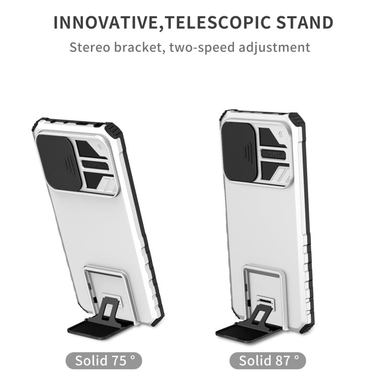 For Xiaomi Redmi Note 12 Pro 5G / Poco X5 Pro Stereoscopic Holder Sliding Camshield Phone Case(White) - free shipping - PMC TechLife - Order now!