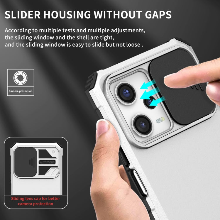 For Xiaomi Redmi Note 12 Pro 5G / Poco X5 Pro Stereoscopic Holder Sliding Camshield Phone Case(White) - free shipping - PMC TechLife - Order now!