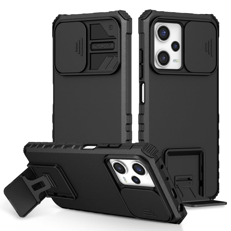 For Xiaomi Redmi Note 12 Pro 5G / Poco X5 Pro Stereoscopic Holder Sliding Camshield Phone Case(Black) - free shipping - PMC TechLife - Order now!