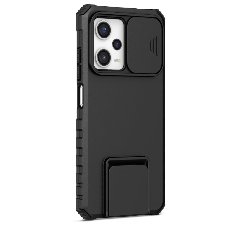 For Xiaomi Redmi Note 12 Pro 5G / Poco X5 Pro Stereoscopic Holder Sliding Camshield Phone Case(Black) - free shipping - PMC TechLife - Order now!