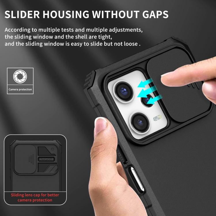 For Xiaomi Redmi Note 12 Pro 5G / Poco X5 Pro Stereoscopic Holder Sliding Camshield Phone Case(Black) - free shipping - PMC TechLife - Order now!