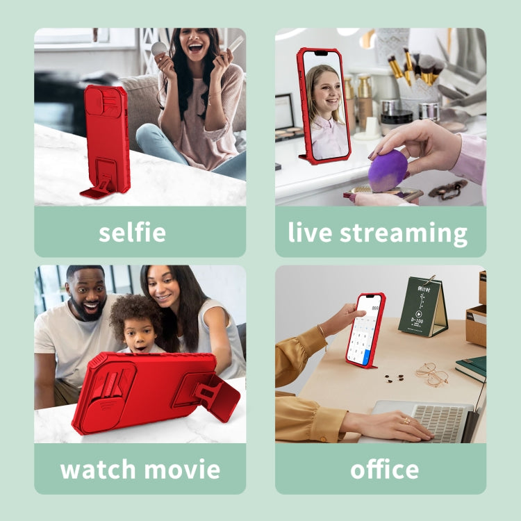 For Xiaomi Redmi Note 12 Pro 5G / Poco X5 Pro Stereoscopic Holder Sliding Camshield Phone Case(Red) - free shipping - PMC TechLife - Order now!
