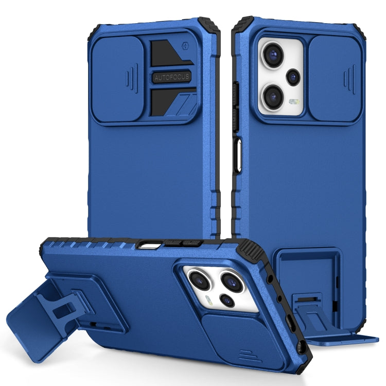 For Xiaomi Redmi Note 12 Pro 5G / Poco X5 Pro Stereoscopic Holder Sliding Camshield Phone Case(Blue) - Note 12 Pro Cases by PMC Jewellery | Online Shopping South Africa | PMC Jewellery