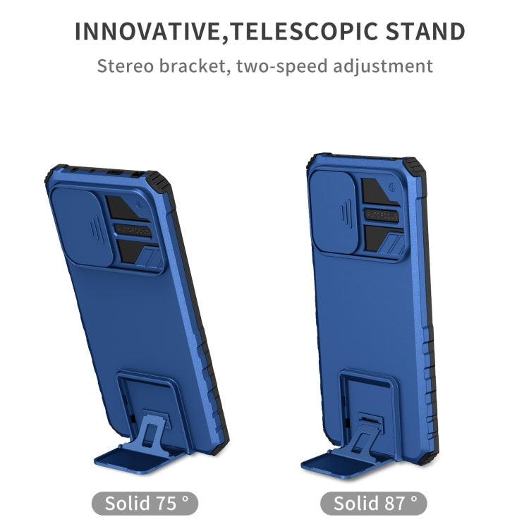 For Xiaomi Redmi Note 12 Pro 5G / Poco X5 Pro Stereoscopic Holder Sliding Camshield Phone Case(Blue) - free shipping - PMC TechLife - Order now!