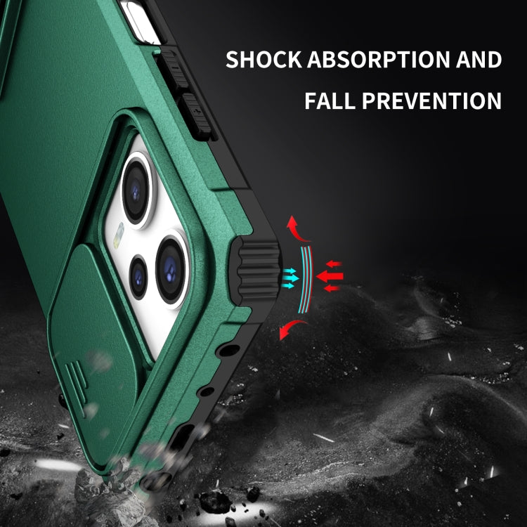 For Xiaomi Redmi Note 12 Pro 5G / Poco X5 Pro Stereoscopic Holder Sliding Camshield Phone Case(Green) - free shipping - PMC TechLife - Order now!
