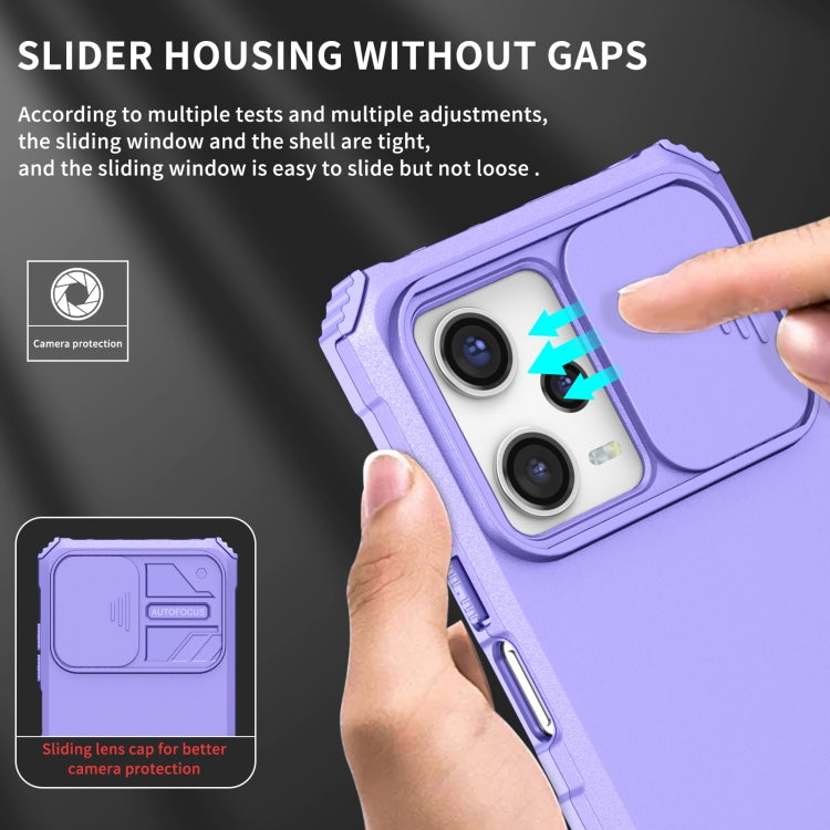 For Xiaomi Redmi Note 12 Pro 5G / Poco X5 Pro Stereoscopic Holder Sliding Camshield Phone Case(Purple) - free shipping - PMC TechLife - Order now!