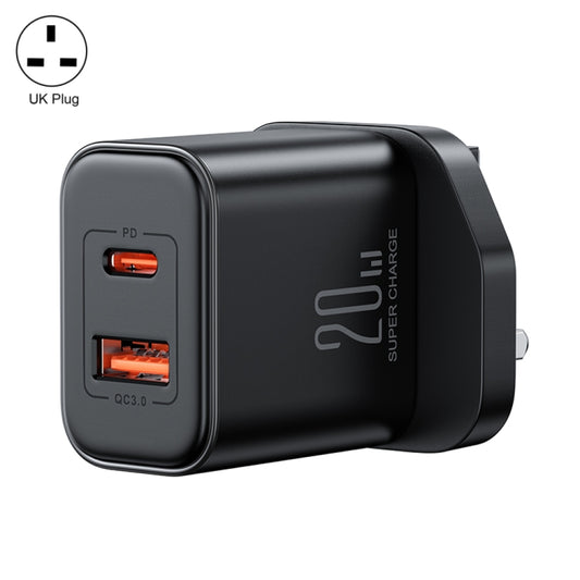 J0YROOM TCF05 20W USB+USB-C/Type-C Fast Charger, Specification:UK Plug(Black) - USB Charger by JOYROOM | Online Shopping South Africa | PMC Jewellery