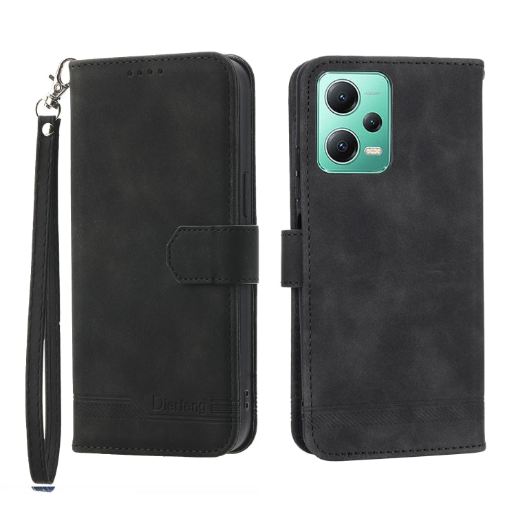 For Xiaomi Redmi Note 12 4G Global Dierfeng Dream Line TPU + PU Leather Phone Case(Black) - free shipping - PMC TechLife - Order now!