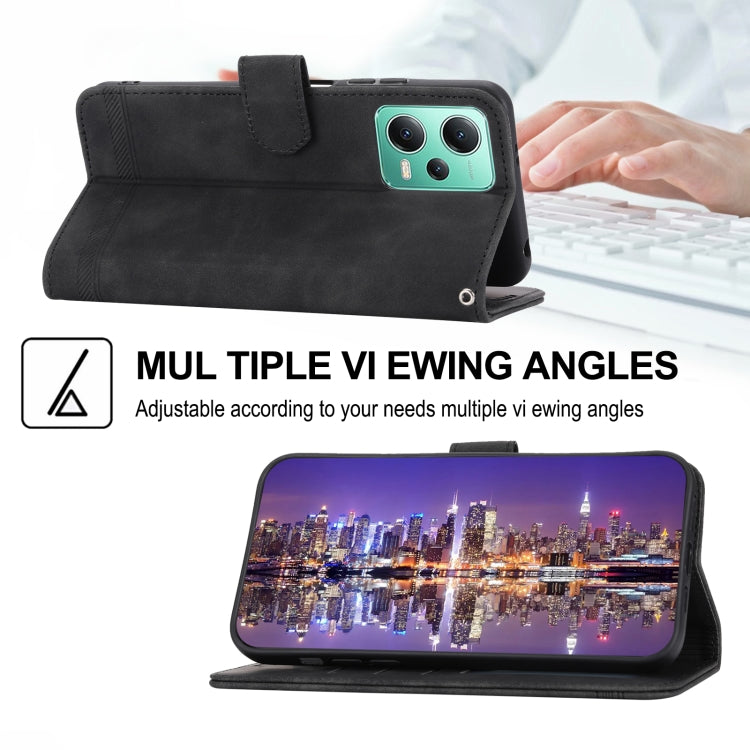 For Xiaomi Redmi Note 12 4G Global Dierfeng Dream Line TPU + PU Leather Phone Case(Black) - free shipping - PMC TechLife - Order now!