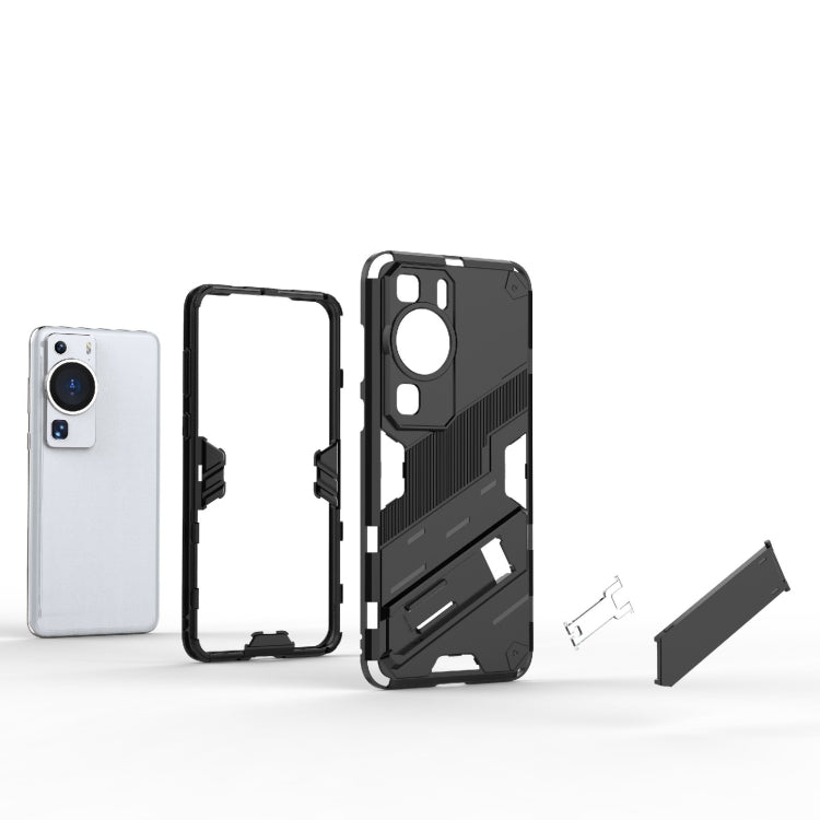For Huawei P60 Punk Armor 2 in 1 PC + TPU Shockproof Phone Case with Invisible Holder(Red) - Huawei Cases by PMC TechLife | Online Shopping South Africa | PMC TechLife | Buy Now Pay Later Mobicred