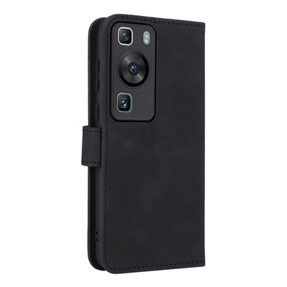 For Huawei P60 / P60 Pro Skin Feel Magnetic Flip Leather Phone Case(Black) - Huawei Cases by PMC Jewellery | Online Shopping South Africa | PMC Jewellery