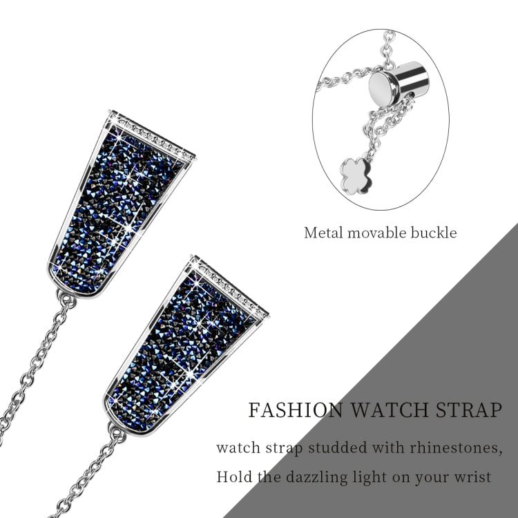 For Garmin Venu 2 / Forerunner 265 / 255 22mm Diamond Chain Mental Watch Band(Blue) -  by PMC TechLife | Online Shopping South Africa | PMC TechLife