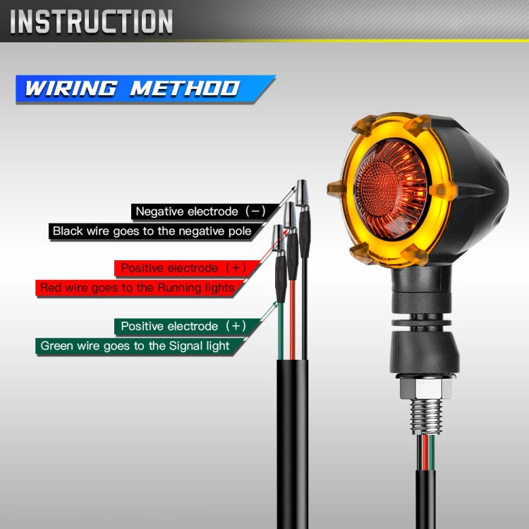 1 Pair Motorcycles Universal Rotating LED Dual-color Flow Turn Signal Light(Amber Yellow Light + White Light) - free shipping - PMC TechLife - Order now!