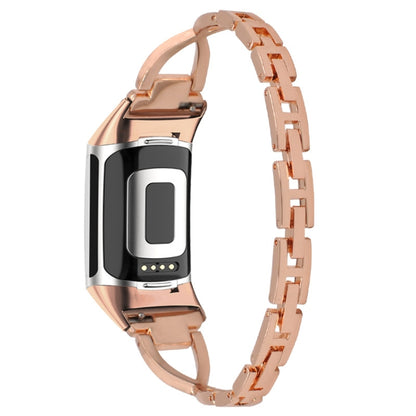 For Fitbit Charge 3 / 4 Diamond Metal Watch Band(Rose Gold) -  by PMC Jewellery | Online Shopping South Africa | PMC Jewellery