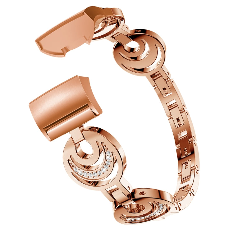 For Fitbit Charge 2 Sun Moon Star Diamond Metal Watch Band(Rose Gold) -  by PMC TechLife | Online Shopping South Africa | PMC TechLife