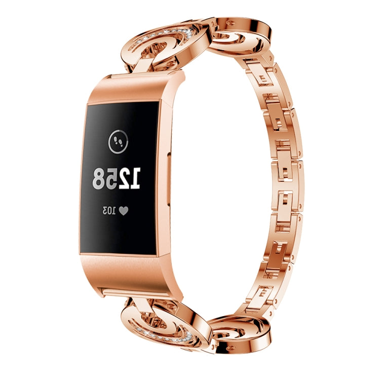 For Fitbit Charge 5 Sun Moon Star Diamond Metal Watch Band(Rose Gold) -  by PMC TechLife | Online Shopping South Africa | PMC TechLife
