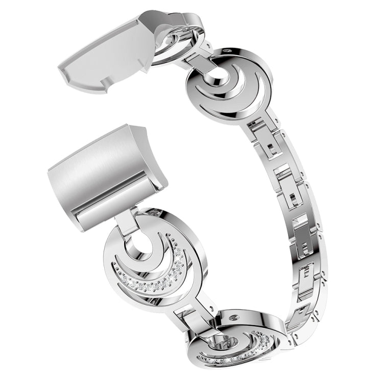 For Fitbit Charge 5 Sun Moon Star Diamond Metal Watch Band(Silver) -  by PMC TechLife | Online Shopping South Africa | PMC TechLife