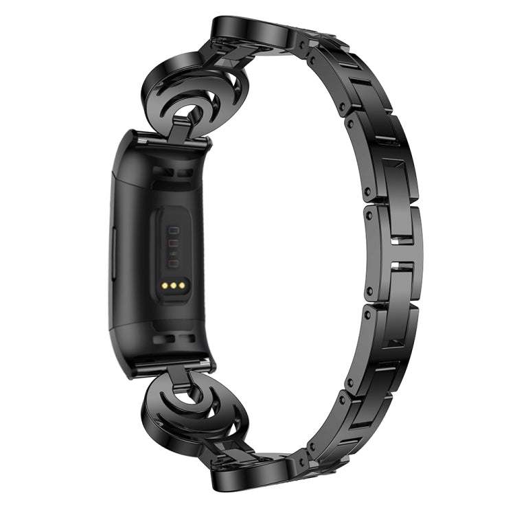 For Fitbit Charge 3 / 4 Sun Moon Star Diamond Metal Watch Band(Black) -  by PMC TechLife | Online Shopping South Africa | PMC TechLife