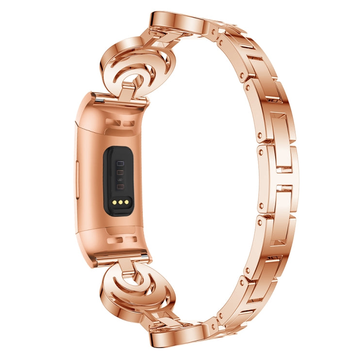 For Fitbit Charge 3 / 4 Sun Moon Star Diamond Metal Watch Band(Rose Gold) -  by PMC TechLife | Online Shopping South Africa | PMC TechLife