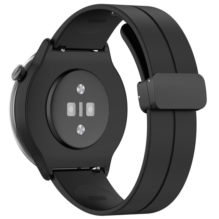 For Amazfit GTR Mini Magnetic Fold Clasp Black Buckle Silicone Watch Band(Black) -  by PMC TechLife | Online Shopping South Africa | PMC TechLife