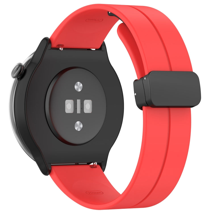 For Amazfit GTR Mini Magnetic Fold Clasp Black Buckle Silicone Watch Band(Red) -  by PMC TechLife | Online Shopping South Africa | PMC TechLife
