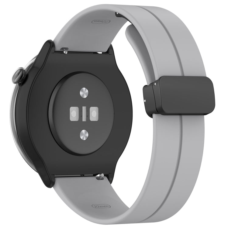 For Amazfit GTR Mini Magnetic Fold Clasp Black Buckle Silicone Watch Band(Light Grey) -  by PMC TechLife | Online Shopping South Africa | PMC TechLife