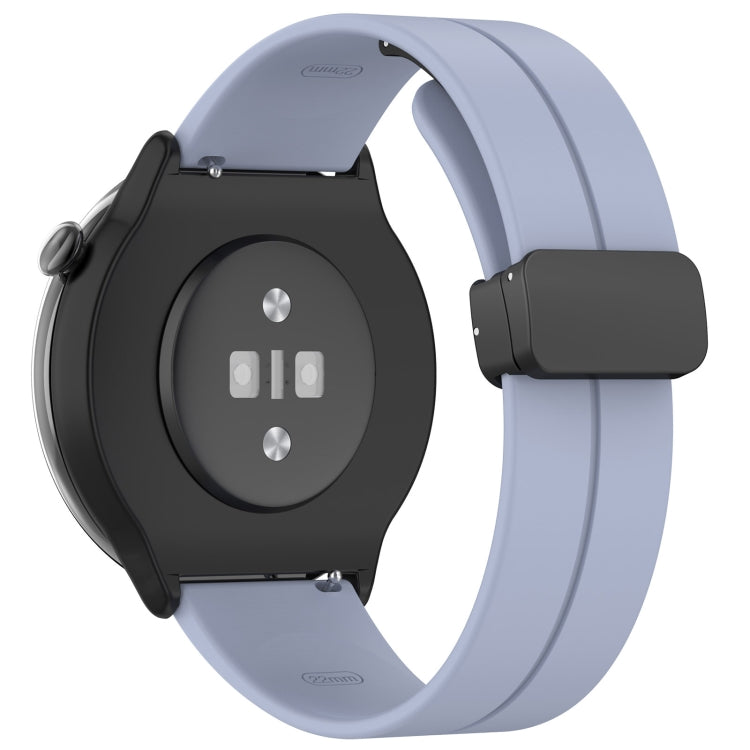 For Amazfit GTR Mini Magnetic Fold Clasp Black Buckle Silicone Watch Band(Light Blue) -  by PMC TechLife | Online Shopping South Africa | PMC TechLife