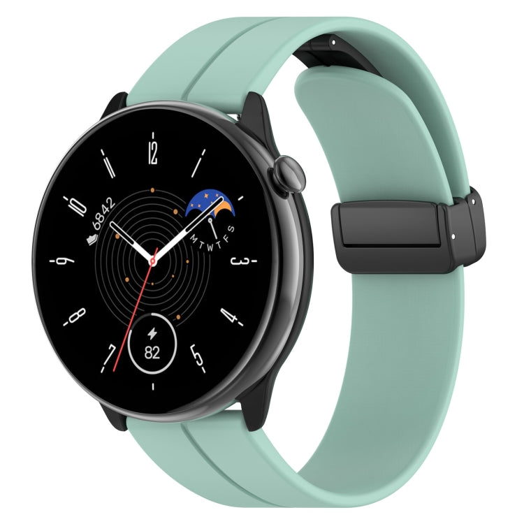 For Amazfit GTR Mini Magnetic Fold Clasp Black Buckle Silicone Watch Band(Teal) -  by PMC TechLife | Online Shopping South Africa | PMC TechLife