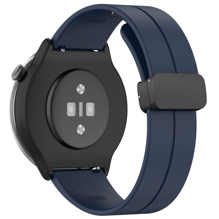 For Amazfit GTR Mini Magnetic Fold Clasp Black Buckle Silicone Watch Band(Midnight Blue) -  by PMC TechLife | Online Shopping South Africa | PMC TechLife