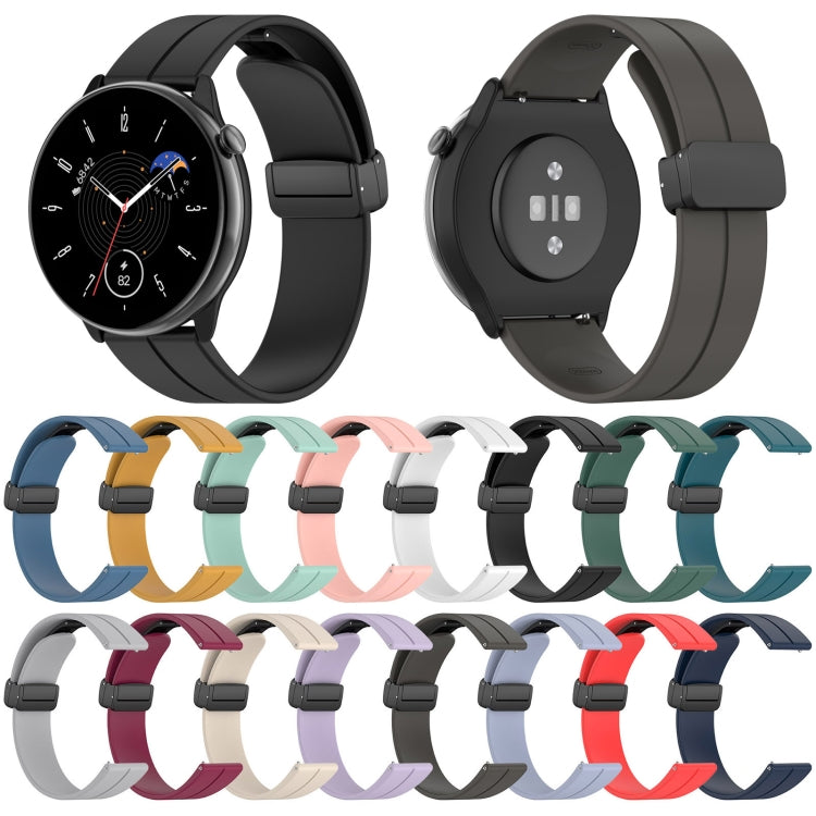 For Amazfit GTR Mini Magnetic Fold Clasp Black Buckle Silicone Watch Band(Midnight Blue) -  by PMC Jewellery | Online Shopping South Africa | PMC Jewellery